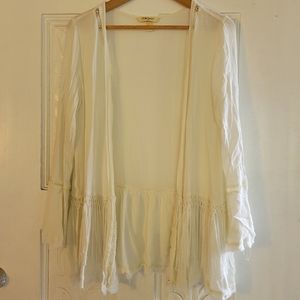 Oh Gussie! Women's White Cardigan Size Large